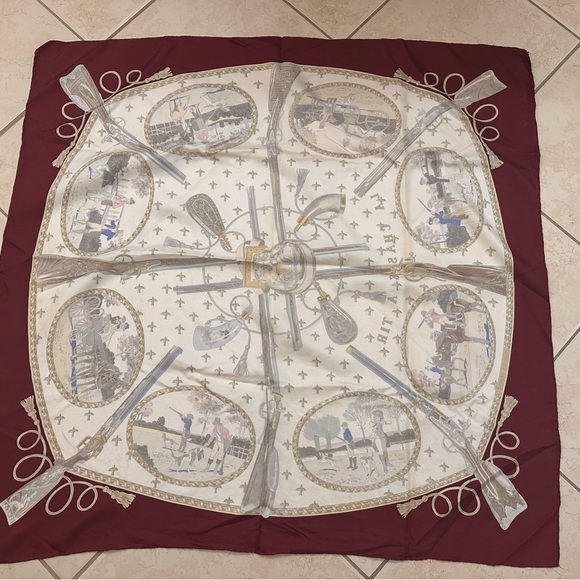 HERMES Vintage Equestrian Print Silk Scarf - Picture 10 of 10